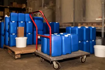 Warehouse storage of industrial and institutional cleaning chemicals